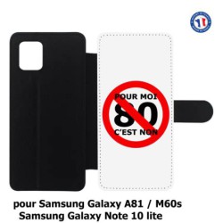 Etui cuir pour Samsung Galaxy Note 10 lite Non au 80km/h sur les routes- je manifeste