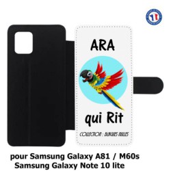 Etui cuir pour Samsung Galaxy A81 Ara qui rit (blagues nulles)