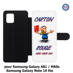 Etui cuir pour Samsung Galaxy A81 Arbitre Carton Rouge