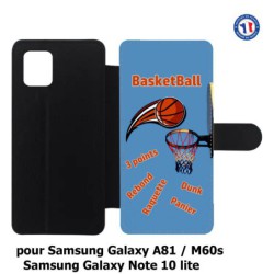 Etui cuir pour Samsung Galaxy A81 fan Basket
