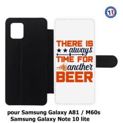 Etui cuir pour Samsung Galaxy A81 Always time for another Beer Humour Bière