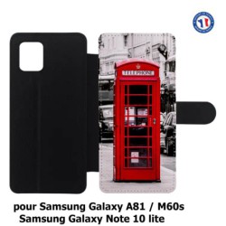 Etui cuir pour Samsung Galaxy M60s Cabine téléphone Londres - Cabine rouge London