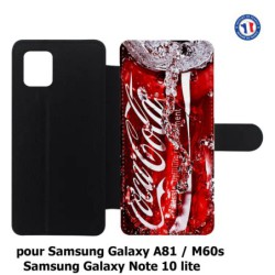 Etui cuir pour Samsung Galaxy M60s Coca-Cola Rouge Original