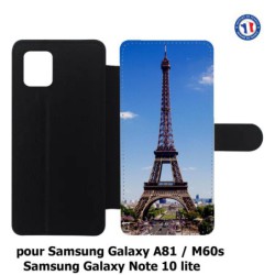 Etui cuir pour Samsung Galaxy Note 10 lite Tour Eiffel Paris France