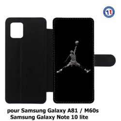 Etui cuir pour Samsung Galaxy A81 Michael Jordan 23 shoot Chicago Bulls Basket