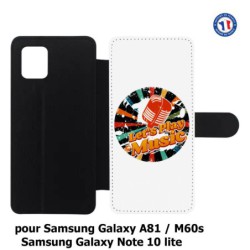 Etui cuir pour Samsung Galaxy A81 coque thème musique grunge - Let's Play Music