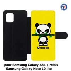 Etui cuir pour Samsung Galaxy A81 PANDA BOO© Bamboo à pleine dents - coque humour