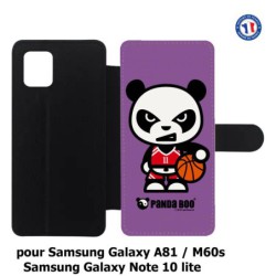 Etui cuir pour Samsung Galaxy A81 PANDA BOO© Basket Sport Ballon - coque humour