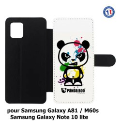 Etui cuir pour Samsung Galaxy A81 PANDA BOO© paintball color flash - coque humour