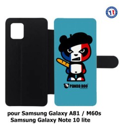 Etui cuir pour Samsung Galaxy A81 PANDA BOO© Français béret baguette - coque humour