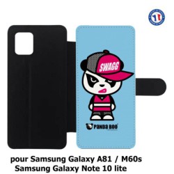 Etui cuir pour Samsung Galaxy A81 PANDA BOO© Miss Panda SWAG - coque humour