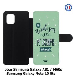 Etui cuir pour Samsung Galaxy A81 ProseCafé© coque Humour : Je ne râle pas Je m'exprime