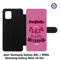 Etui cuir pour Samsung Galaxy Note 10 lite ProseCafé© coque Humour : Parfaite avec plein de défauts