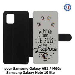 Etui cuir pour Samsung Galaxy Note 10 lite ProseCafé© coque Humour : Je m'en fous