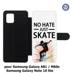 Etui cuir pour Samsung Galaxy Note 10 lite Skateboard