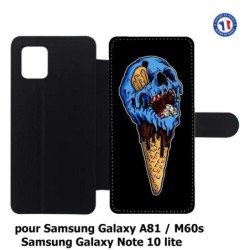 Etui cuir pour Samsung Galaxy A81 Ice Skull - Crâne Glace - Cône Crâne - skull art