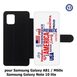 Etui cuir pour Samsung Galaxy M60s USA lovers - drapeau USA - patriot