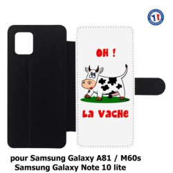 Etui cuir pour Samsung Galaxy Note 10 lite Oh la vache - coque humoristique