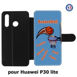 Etui cuir pour Huawei P30 Lite fan Basket
