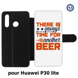 Etui cuir pour Huawei P30 Lite Always time for another Beer Humour Bière