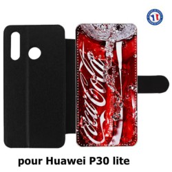 Etui cuir pour Huawei P30 Lite Coca-Cola Rouge Original