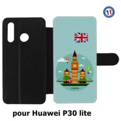 Etui cuir pour Huawei P30 Lite Monuments Londres - Big Ben