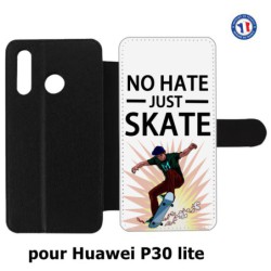 Etui cuir pour Huawei P30 Lite Skateboard