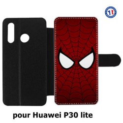 Etui cuir pour Huawei P30 Lite les yeux de l'homme Araignée - toile Homme Araignée