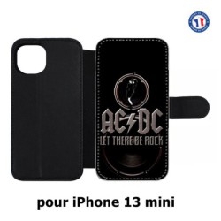 Etui cuir pour iPhone 13 mini groupe rock AC/DC musique rock ACDC