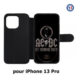 Etui cuir pour iPhone 13 Pro groupe rock AC/DC musique rock ACDC