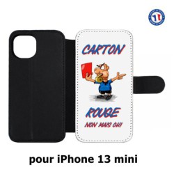 Etui cuir pour iPhone 13 mini Arbitre Carton Rouge