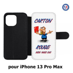 Etui cuir pour Iphone 13 PRO MAX Arbitre Carton Rouge