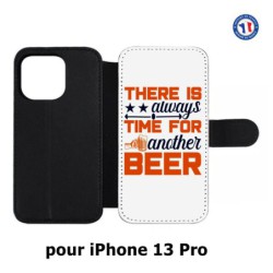 Etui cuir pour iPhone 13 Pro Always time for another Beer Humour Bière