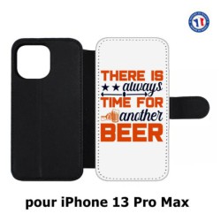 Etui cuir pour Iphone 13 PRO MAX Always time for another Beer Humour Bière
