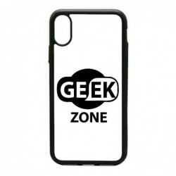 Coque noire pour IPHONE 4/4S Logo Geek Zone noir & blanc