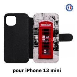 Etui cuir pour iPhone 13 mini Cabine téléphone Londres - Cabine rouge London