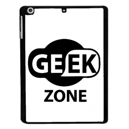 Coque noire pour IPAD 2 3 et 4 Logo Geek Zone noir & blanc