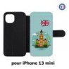 Etui cuir pour iPhone 13 mini Monuments Londres - Big Ben