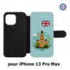 Etui cuir pour Iphone 13 PRO MAX Monuments Londres - Big Ben