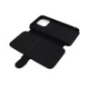 Etui cuir pour iPhone 13 mini motif géométrique pattern noir et blanc - ronds noirs - Housse fermeture magnétique