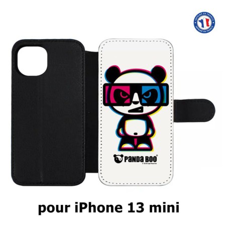 Etui cuir pour iPhone 13 mini PANDA BOO© 3D - lunettes - coque humour