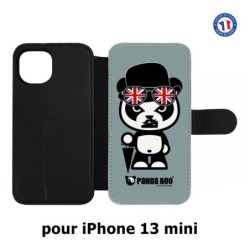 Etui cuir pour iPhone 13 mini PANDA BOO© So British  - coque humour