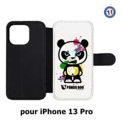 Etui cuir pour iPhone 13 Pro PANDA BOO© paintball color flash - coque humour