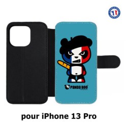 Etui cuir pour iPhone 13 Pro PANDA BOO© Français béret baguette - coque humour