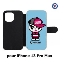 Etui cuir pour Iphone 13 PRO MAX PANDA BOO© Miss Panda SWAG - coque humour