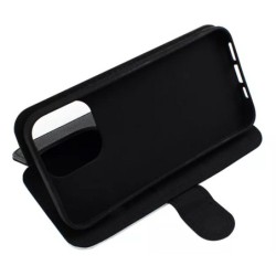 Etui cuir pour iPhone 13 mini PANDA BOO© Ninja Boo noir - coque humour - Housse fermeture magnétique