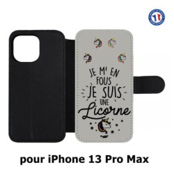 Etui cuir pour Iphone 13 PRO MAX ProseCafé© coque Humour : Je m'en fous