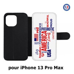 Etui cuir pour Iphone 13 PRO MAX USA lovers - drapeau USA - patriot