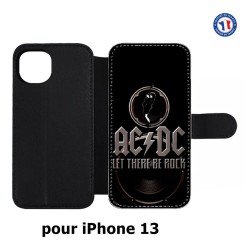 Etui cuir pour iPhone 13 groupe rock AC/DC musique rock ACDC