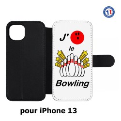 Etui cuir pour iPhone 13 J'aime le Bowling